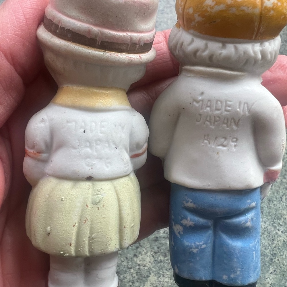Vintage Japanese Bisque Dolls - Yellow and Blue - Picture 7 of 7